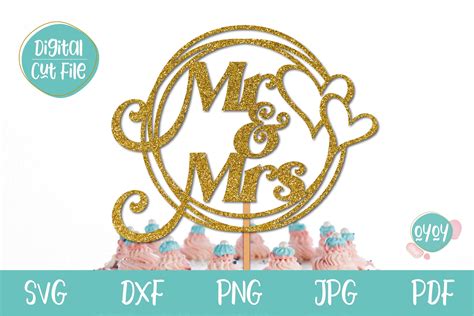 Home Décor Home & Living Dxf Mr & Mrs Cake Topper SVG cut file Eps Png Instant Download Jpg ...
