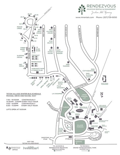 Teton Village Map | Rendezvous Mountain Rentals