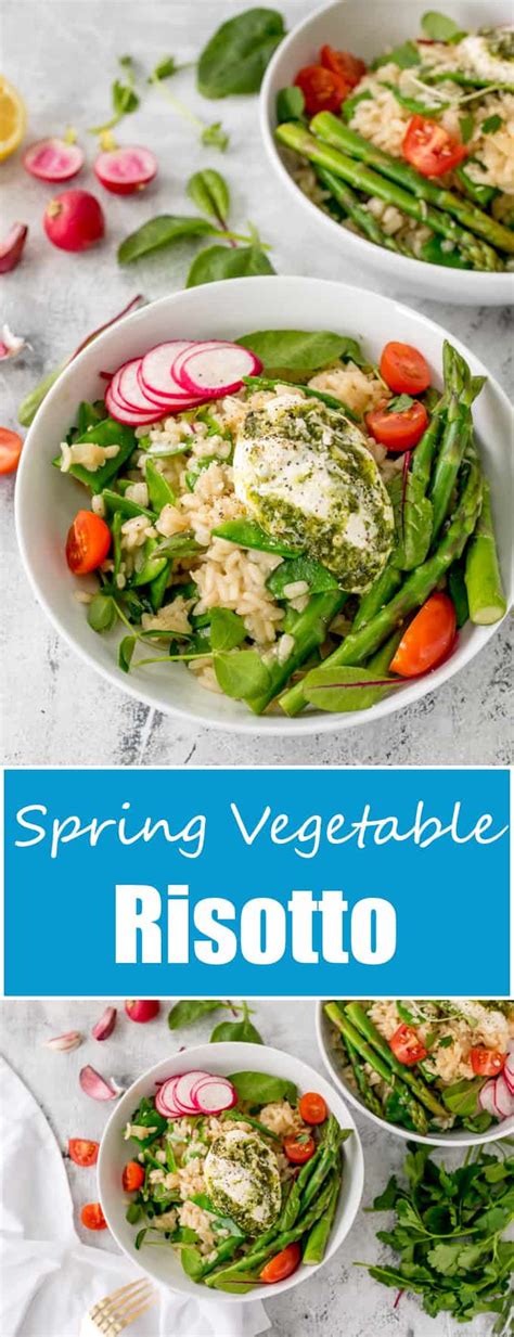 Spring Vegetable Risotto with Creamy Pesto - Nicky's Kitchen Sanctuary