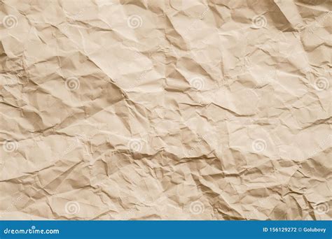 Beige Crumpled Paper Wrinkled Texture Background Stock Photo - Image of ...