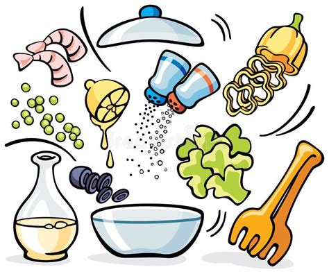 Cooking - Salad Preparation Stock Vector - Illustration of piece ...