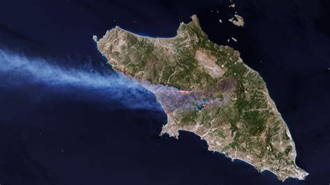 Orbital View Of Rhodes Wildfires In Greece - SpaceRef