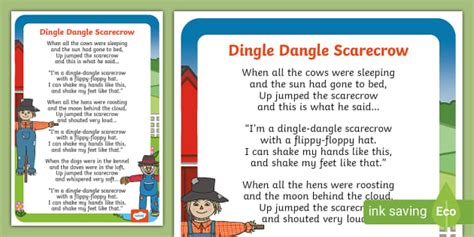 Dingle Dangle Scarecrow Nursery Rhyme Poster (Teacher-Made)