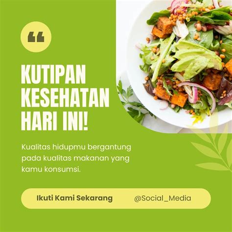 Premium PSD | Healthy food quotes instagram post psd template