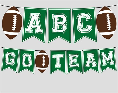 Printable Football Banner. Happy Birthday FULL ALPHABET Go - Etsy