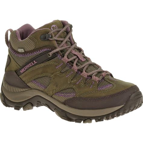 Women's Merrell Salida Hiking Boots, Waterproof, Mid, Brindle - 654151 ...