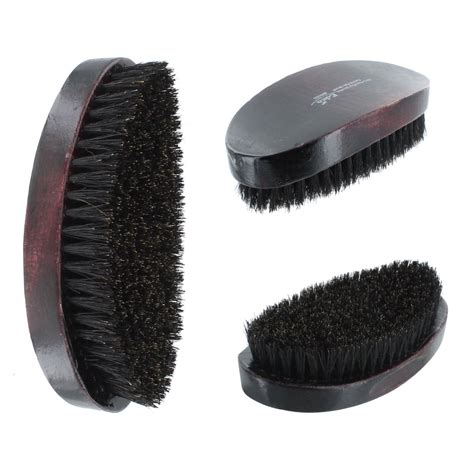 Black Ice Magic Wave 5.25'' Curved 360 Waves Palm Barber Brush Premium Boar Bristle SOFT WBR003S ...