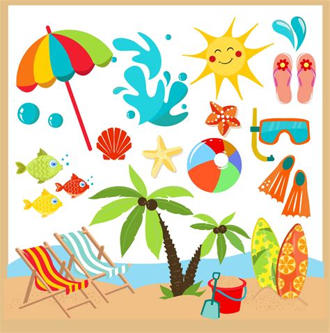 Summer Clipart Summer Vacation Clipart Cute Summer Clipart Etsy ...