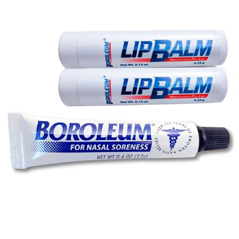 Amazon.com : Boroleum Lip Balm and Nasalm Ointment (Combo Pack) Dryness ...