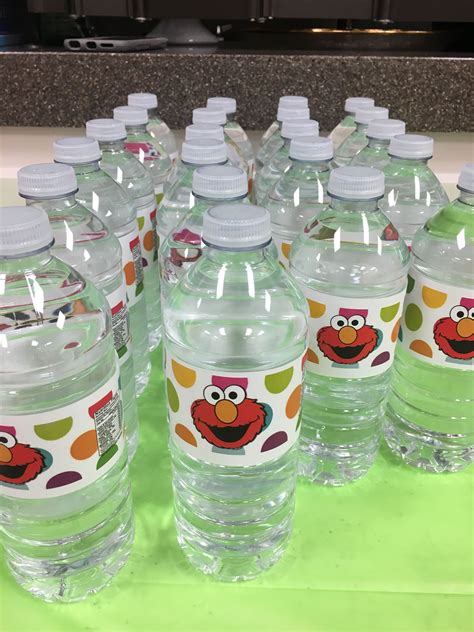 Elmo water bottle labels!