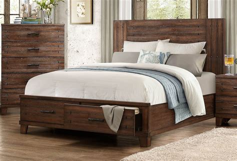 Brazoria Natural Wood Queen Platform Storage Bed from Homelegance (1877-1) | Coleman Furniture