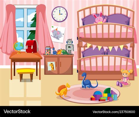 A kid bedroom background Royalty Free Vector Image