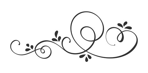 Vector Hand Drawn Calligraphic Spring Flourish Design Elements. Floral ...