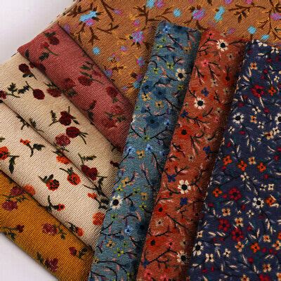 1m X 150cm Floral Print Corduroy Fabric for Sew Clothes Dress DIY Crafts Costume | eBay