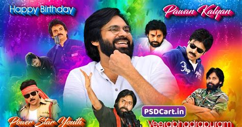 Pawan Kalyan birthday Flex Banner PSD Download Big Size Stills