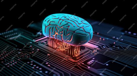 Premium AI Image | Computer brain on a microchip Artificial ...