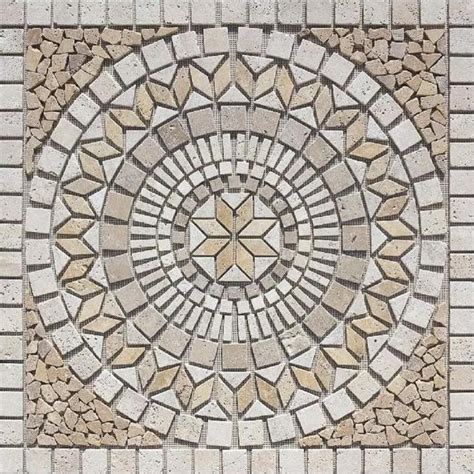 Shop Style Selections Medallions Multi Colored Mosaic Travertine Floor ...