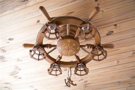 Wooden brown ceiling chandelier in nautical style as a | Etsy | Nautical chandelier, Ceiling ...