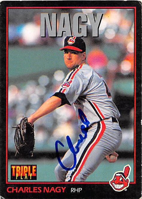 Charles Nagy autographed baseball card (Cleveland Indians) 1993 Triple ...