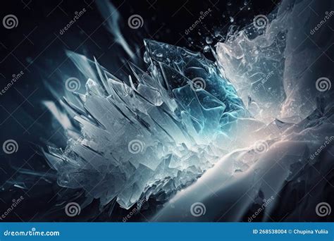 Neon Ice Crystals As Abstract 3d Geometry Background Wallpaper Illustration. AI Generation Stock ...