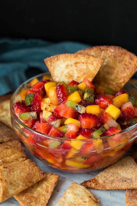 Fruit Salsa with Baked Cinnamon Sugar Chips - Cooking Classy