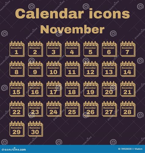 The Calendar Icon. November Symbol Stock Vector - Illustration of ...