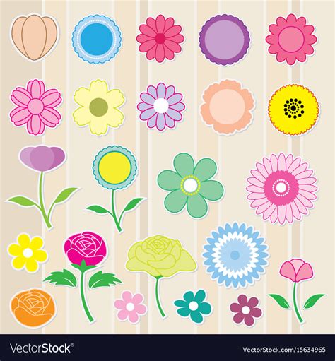 Sticker flower cute color icon Royalty Free Vector Image