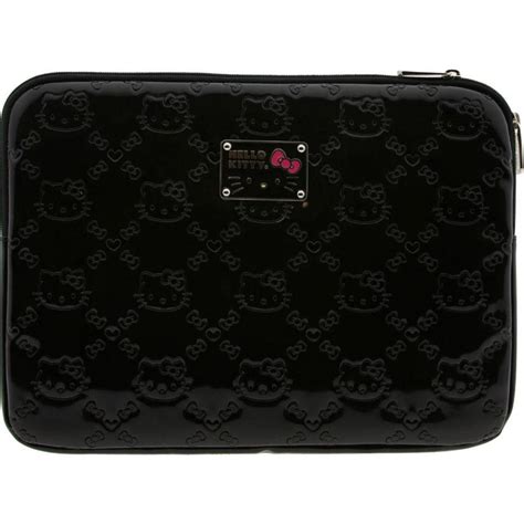 Hello Kitty Embossed Patent Laptop Case (black)