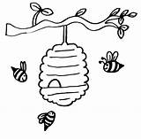 Printable Bees And Beehive Coloring Page  Download Print Or Color sketch template