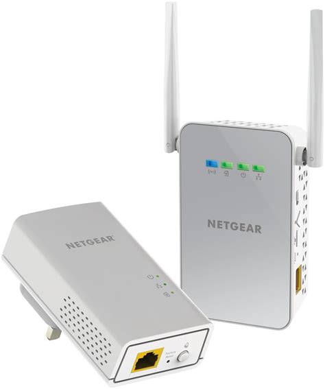 NETGEAR PLW1000-100UKS 1000 Mbps Powerline Ethernet WiFi Adapter ...