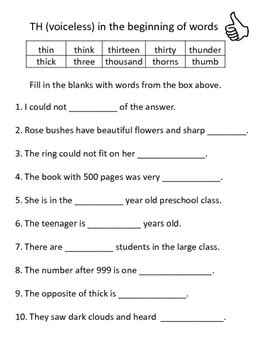 TH WORKSHEETS by Wise Owl Speech and Language Materials | TpT