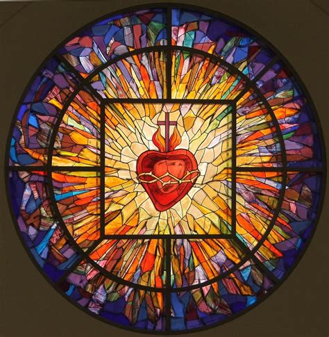 Sacred Heart of Jesus custom stained glass window, Co-Cathedral of the Sacred Heart, Houston, TX ...