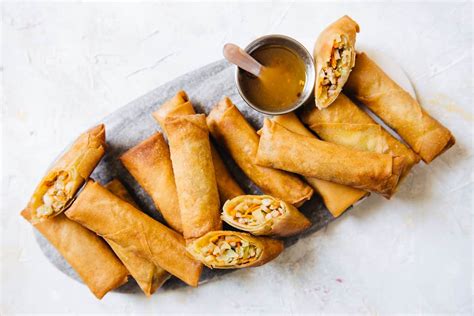 Crispy Vegetable and Pork Spring Rolls (春卷) | Healthy Nibbles by Lisa Lin by Lisa Lin