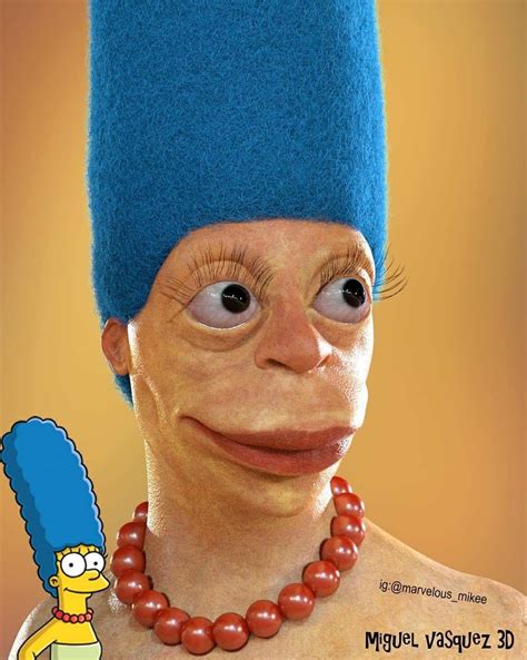 a man wearing a blue hat and beaded necklace with the simpsons face on it