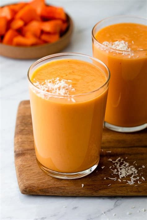 Mango Papaya Smoothie {5 Ingredients!} | FeelGoodFoodie | Papaya smoothie, Juice smoothies ...