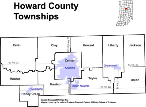 Howard County Indiana Map - Cities And Towns Map