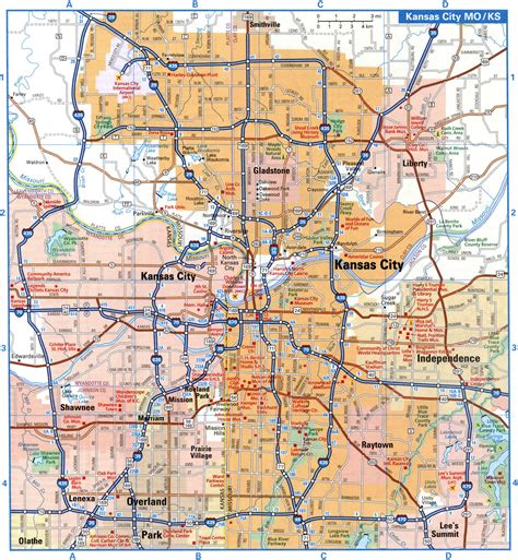 Kansas City interstate highway map road free toll - free