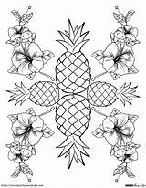 Free Printable Pineapple Coloring Pages sketch template