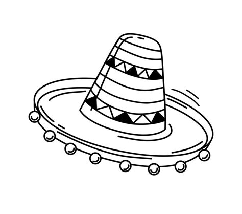 Mexican sombrero hat on a white background. A design element. Icon ...