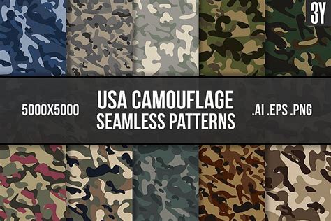 USA Camouflage Seamless Patterns