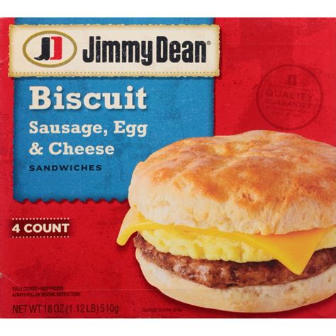 Jimmy Dean® Sausage, Egg & Cheese Biscuit Sandwiches, 4 Count (Frozen) - Walmart.com - Walmart.com