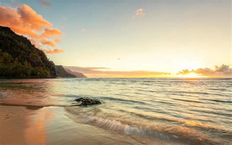 Na Pali Coast Sunset wallpaper | beach | Wallpaper Better