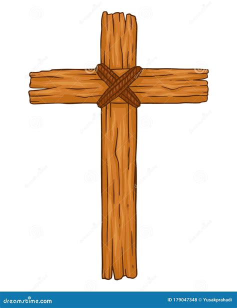 Rustic Wooden Christian Cross Stock Vector - Illustration of faith, tied: 179047348