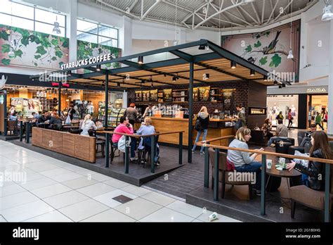 Samara, Russia - June 3, 2017: Starbucks coffee shop interior ...