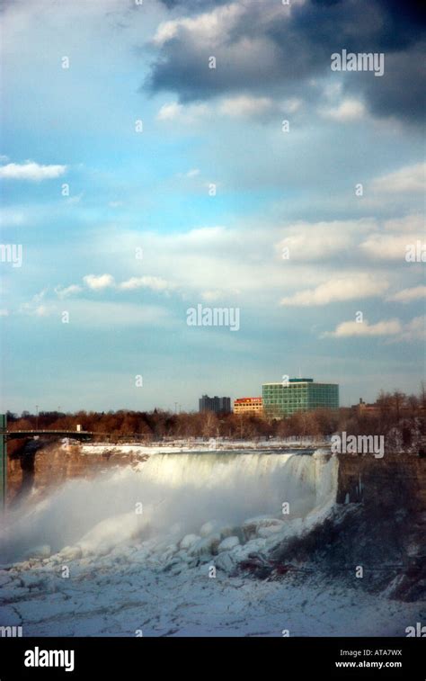 Niagara Falls American side in winter Stock Photo - Alamy