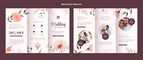 Free Vector | Watercolor wedding planner brochure