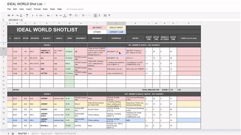 Film Shot List Template Excel ~ Excel Templates