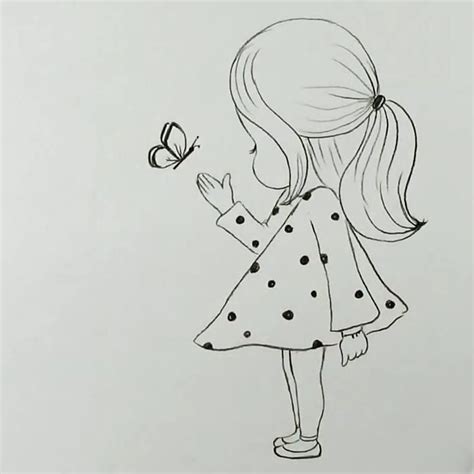 Little Girl Drawing: Full Pencil Sketch in Five Steps Pencil Drawing ...