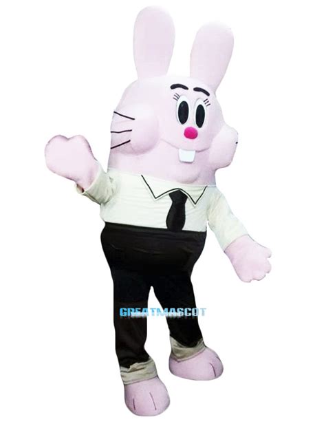 Pink Bunny Mascot Costume Adult Character Costume