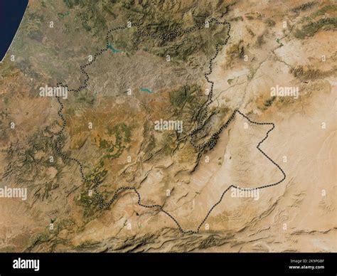 Fes-Meknes, region of Morocco. Low resolution satellite map Stock Photo - Alamy